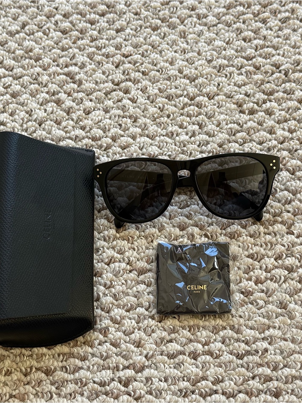 Celine Black Square Acetate Sunglasses